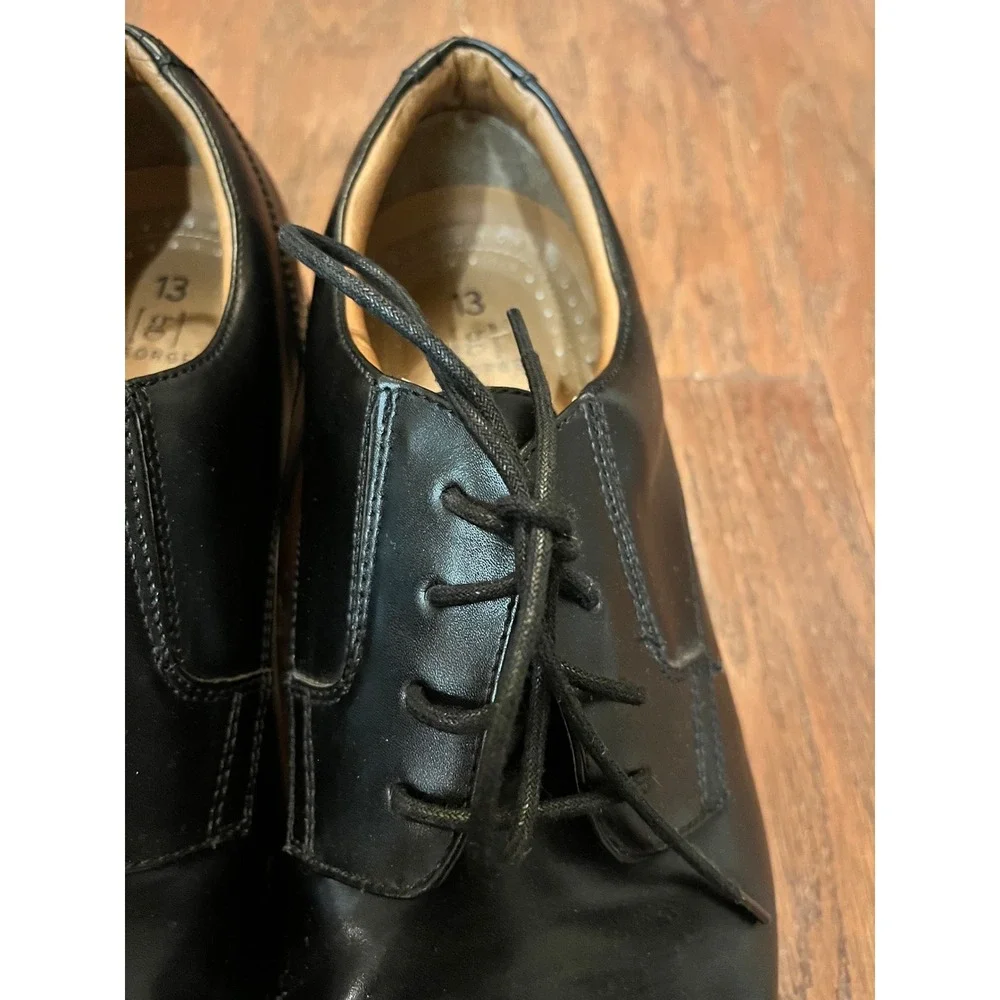 George Cap Toe Derby Shoes Men Black Lace Up Dress Shoes 13